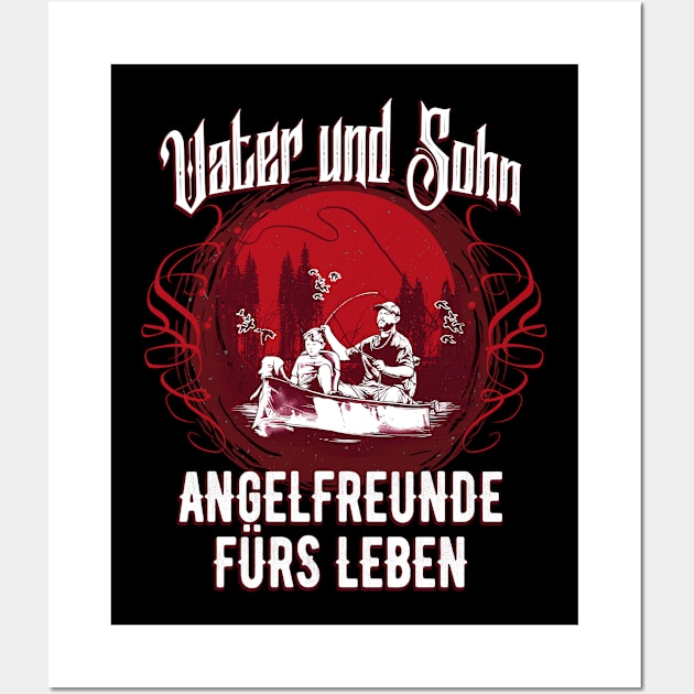 Vater Sohn Angelfreunde fürs Leben Angler Papa Wall Art by Foxxy Merch